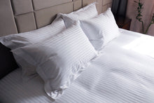 Load image into Gallery viewer, HOTEL STRIPES | White Fitted Bed Sheet 500TC