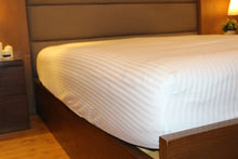 Load image into Gallery viewer, HOTEL STRIPES | White Fitted Bed Sheet 500TC