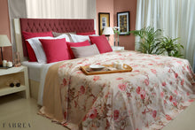 Load image into Gallery viewer, Pink &amp; Beige Floral Bedspread and Pillowcases Set